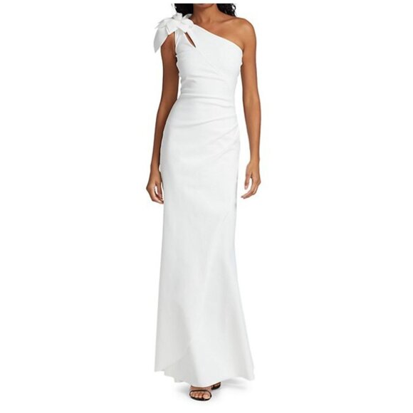 NWT Chiara Boni La Petite Robe Gosia One-Shoulder Gown in White Size 2 - Picture 1 of 13